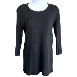 Michael Stars for Anthropologie Shine Tee Black Size Medium Large Staple Capsule